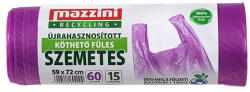 Mazzini Szemeteszsák újrahasznosított MAZZINI 60L köthető füles 15 darabos (104037) - papir-bolt
