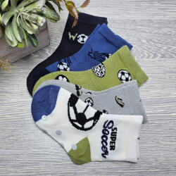 Aura Via BÉBI fiú zokni foci mintás 5 pár/cs CSÚSZÁSGÁTLÓS 15-17 90970