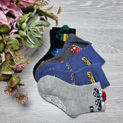 Aura Via BÉBI fiú zokni jármű mintás 5 pár/cs CSÚSZÁSGÁTLÓS 18-20 90983