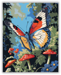  Jewel-Toned Pillangó Piros Gombán - számfestő készlet