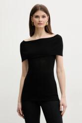 MARELLA blúz pamutból TIMORE fekete, női, sima, 2513941055200 - fekete M