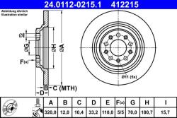 ATE Disc frana spate Jeep Cherokee ATE 24.0112-0215.1 (24.0112-0215.1)