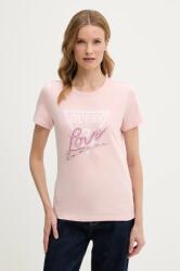 Guess pamut póló női, rózsaszín, W5GI05 I3Z14 - rózsaszín XS