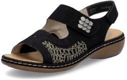 RIEKER Sandale damă Rieker 65989-01, negre, cu design confortabil și detalii croco elegante