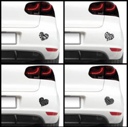4 Decor Sticker auto - Inimioare (pachet)