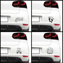 4 Decor Sticker auto - Baby on board (pachet)