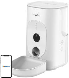 Dogness F15 WiFi 4L-es intelligens ételadagoló kamerával, műanyag edénnyel (fehér) (F15 Melamine)