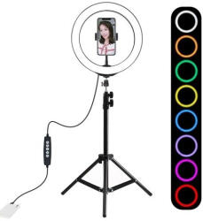 Puluz 1.1m állvány RGBW LED világítással 26cm vlog / stream / okostelefon PKT3044 (PKT3044)