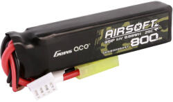 Gens ace 800MAH 11.1V 25C 3S1P Airsoft Gun Lipo akkumulátor Mini Tamiya Plug csatlakozóval (GEA8003S25T)