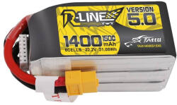 Tattu R-Line 5.0 1400mAh 22.2V 150C 6S1P XT60 akkumulátor (TAA14006S15X6) - blacktip