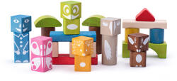 Woodyland Cuburi din lemn cu imprimeu colorat (26 piese) (90912) - delphionline