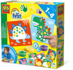 SES Creative My first - Set acuarele pentru degete si tablouri cu dinozauri (14442)