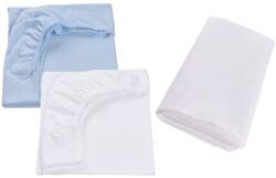 Confort Family Set 2 cearsafuri patut 90x50 cm, bumbac 100% alb blue + Protectie impermeabila (CFAM4405)
