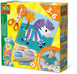 SES Creative Set creativ copii - Decupeza si creeaza animale din plastilina (14640)