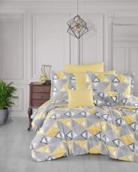 Confort Family Lenjerie pat bumbac model forme geometrice cu galben (CFAM377) Lenjerie de pat