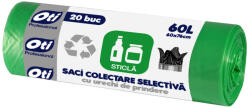 OTI Sac colectare selectiva cu urechi de prindere Verde 60L, 20 buc/rola (021489D)