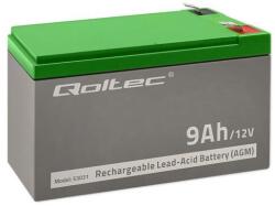 Qoltec AGM akkumulátor | 12V | 9Ah | Karbantartásmentes | Hatékony | Hosszú élettartamú | UPS-hez, biztonsági rendszerekhez (53031)