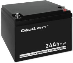 Qoltec AGM akkumulátor | 12V | 24Ah | Karbantartásmentes | Hatékony | Hosszú élettartam | UPS-hez, robogóhoz (53036)