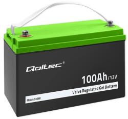 Qoltec GÉL Akkumulátor | 12V | 100Ah | 29, 3kg | Karbantartásmentes | Professzionális | Hosszú Élettartam | Napelem, Szünetmentes Tápegység, lakóautó, hajó (53080)