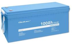 Qoltec LiFePO4 lítium-vas-foszfát akkumulátor | 25.6V | 100Ah | 2560Wh | BMS (53708)
