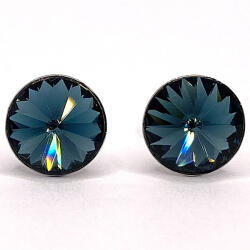  Kristály fülbevaló montana színű rivoli 8 mm (100121)