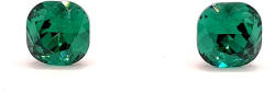  Kristály fülbevaló emerald színű párna 8 mm (300011)