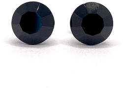  Kristály fülbevaló jet (fekete) színű chaton 7 mm (200030)