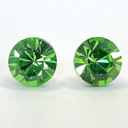  Kristály fülbevaló peridot színű chaton 8 mm (300312)