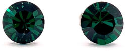  Kristály fülbevaló emerald színű chaton 7 mm (200005)