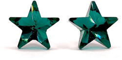  Kristály fülbevaló emerald színű csillag 10 mm (100305)