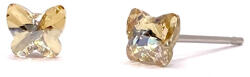 Kristály fülbevaló crystal honey színű mini pillangó 5 mm (200502)