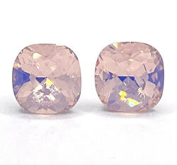 Kristály fülbevaló rose water opal színű párna 8 mm (300013)