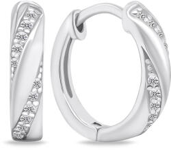 Brilio Silver Csillogó ezüst karika fülbevaló színtiszta cirkónium kövekkel EA689W