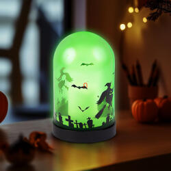 Family Halloween-i LED dekor - zöld - 3 x AAA - 8 x 12, 5 cm (56570B) - lumenet