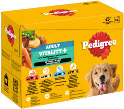 PEDIGREE 12x85g Pedigree Adult Vitality+ szószban frissentartó tasakok nedves kutyatáp (4 fajta)