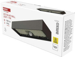 EMOS ZG166S, LED SOLAR lámpatest BRIXO PIR, 900lm IP65 természetes fehér (ZG166S)