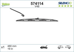 SILENCIO Valeo Stergator De Parbriz SILENCIO Valeo L 480mm Lamela Tip Clasic Negru (574114)