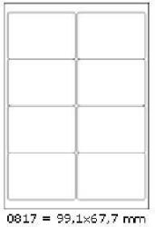 CDRmarket Öntapadó címkék 99, 1 x 67, 7 mm, 8 címek, A4, 100 ív (R0ECO.0817A)