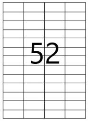 CDRmarket Öntapadó címkék 52, 5 x 21, 2 mm, 52 címek, A4, 100 ív (R0ECO.0302A)