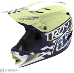 Troy Lee Designs D4 POLYACRYLITE sisak, fifty-50 navy/glo sárga (L (58-59 cm))