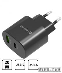 Cellect Hálózati töltő adapter gyorstöltő funkcióval 20W (MTCB-PD20WNE-BK)