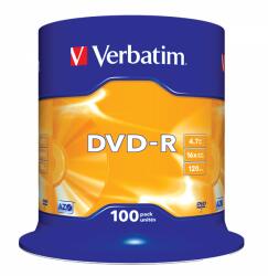 Verbatim 43549 DVD-R 4, 7GB/16x/matt ezüst írható felület/egyszer írható DVD 100db/csomag (43549) - officedepot