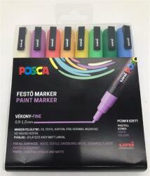 uni Dekormarker készlet, 0, 9-1, 3 mm, UNI Posca PC-3M, 8 különböző pasztell szín
