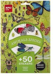 APLI Matrica, újra felhasználható, 50 db, APLI Kids Stickers, rovarok