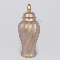 Eurolamp Керамичен буркан 40, 8x17, 5 см златист/сив (EU0525)