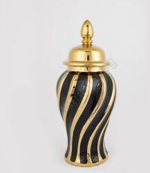 Eurolamp Керамичен буркан 36, 5x16 см златист/черен (EU0499)