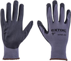 Extol Mănuși tricotate nailon-spandex, fără sudură, mărimea 9, cu palma și vârful degetelor acoperite cu nitril, manșetă cauciucată