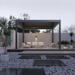  SUN DELUX PRO Motoros + Led világítás 4x4 m antracit terasz pergola