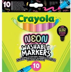 Crayola Washable Markers: Lemosható, neon színű filctollkészlet - 10 db-os