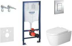 GROHE Rapid SL - Falra szerelhető, WC és ülőgarnitúra ME by Starck, Rimless, SoftClose, Skate Cosmo gombok, krómozott 38528SET-KM (38528SET-KM)